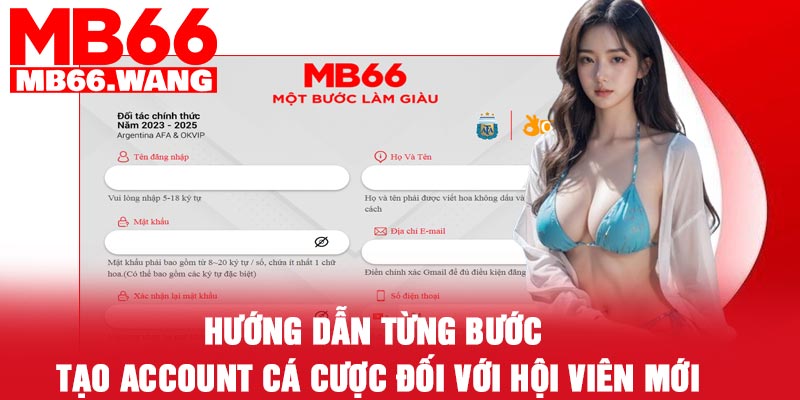 Hướng dẫn từng bước tạo account cá cược đối với hội viên mới